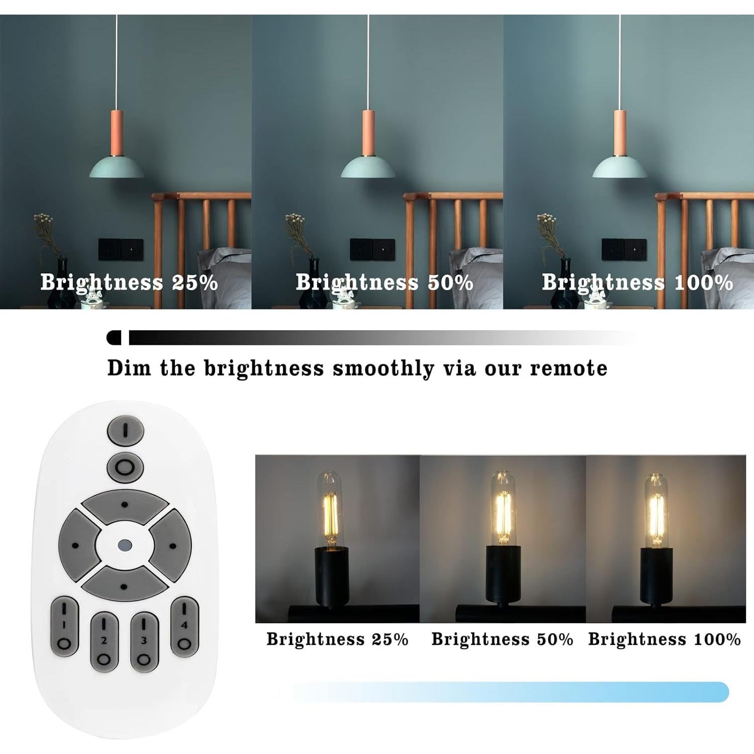 Bombilla LED Vintage Inteligente Yaoten T10 4W E26 3 Unidades