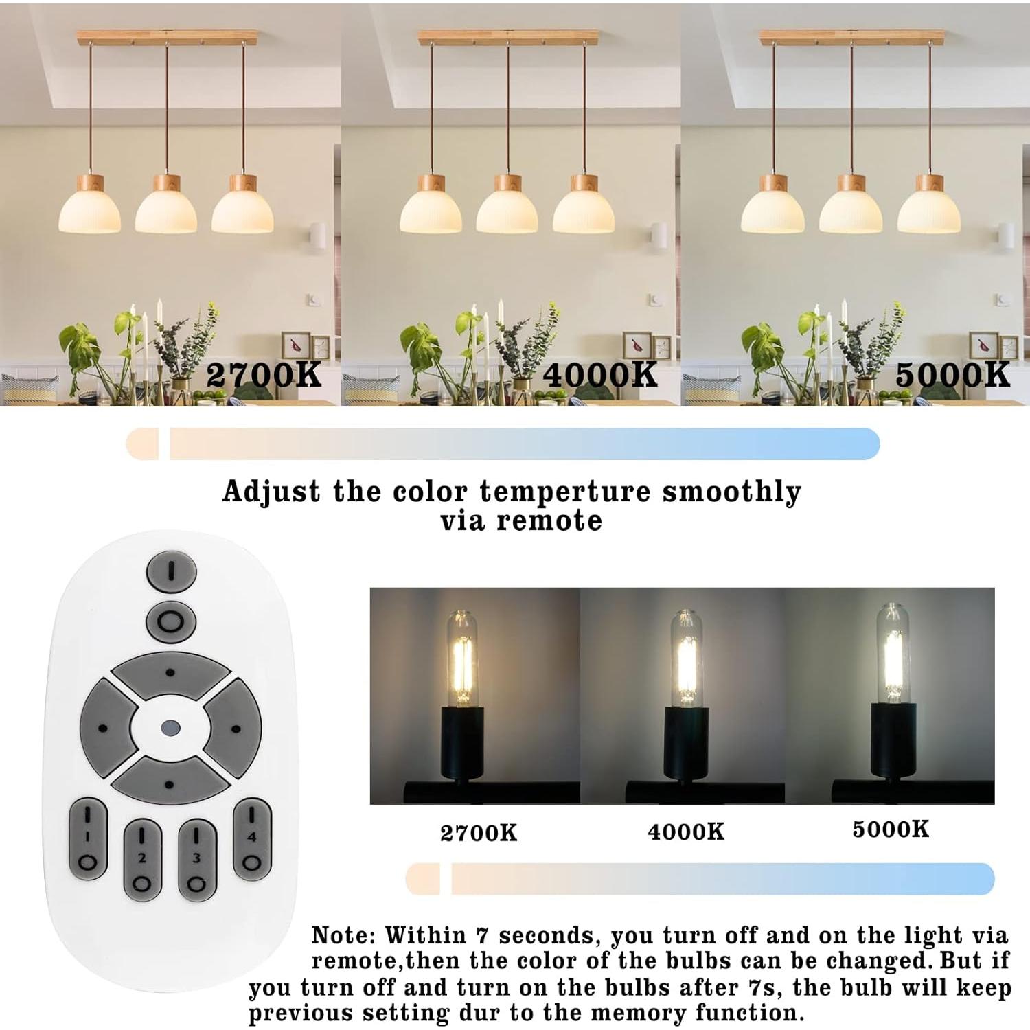 Bombilla LED Vintage Inteligente Yaoten T10 4W E26 3 Unidades