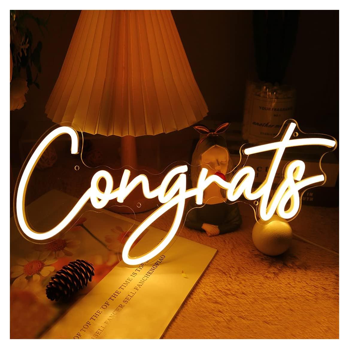 Señal de Neón Britrio Felicitaciones 45x17cm LED USB