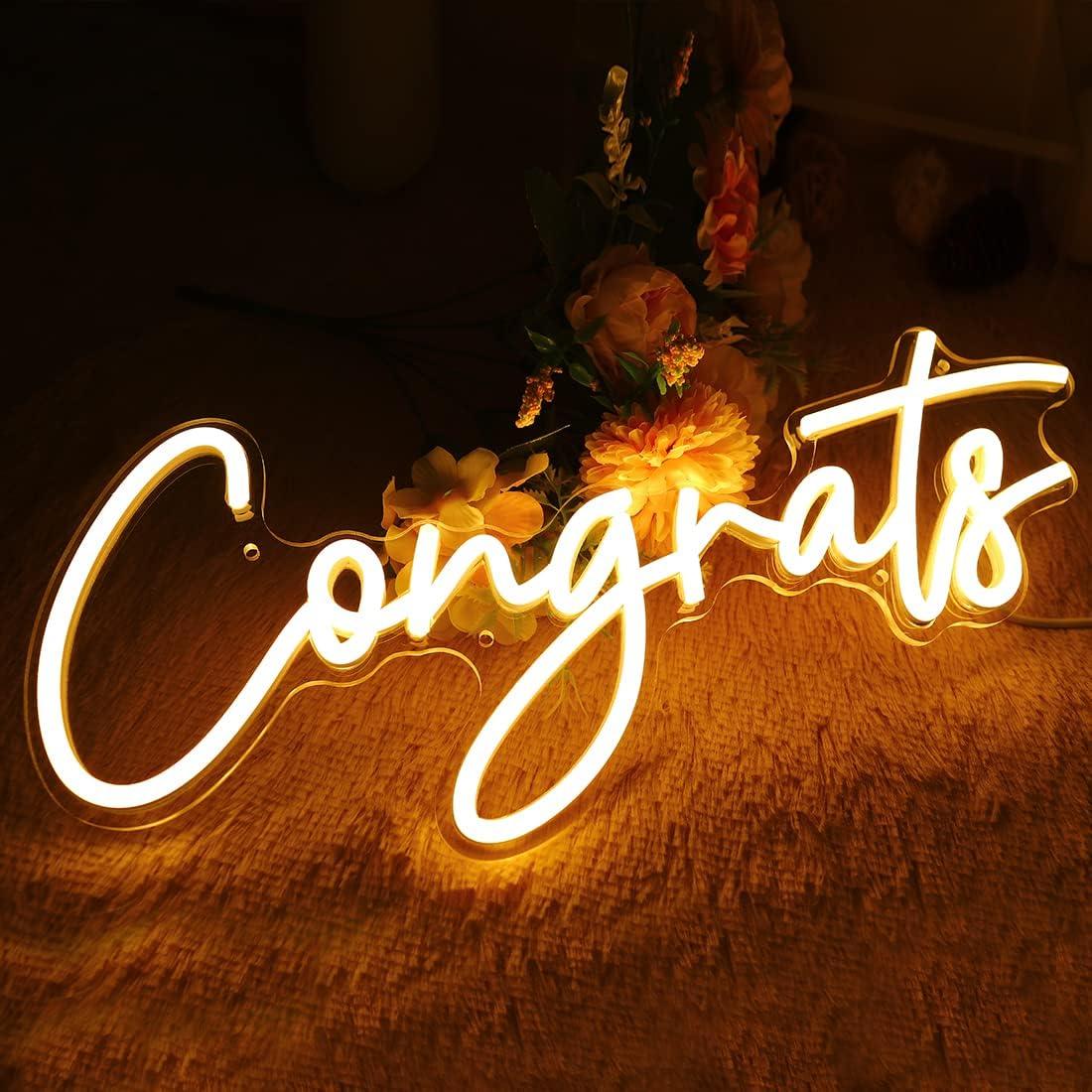 Señal de Neón Britrio Felicitaciones 45x17cm LED USB