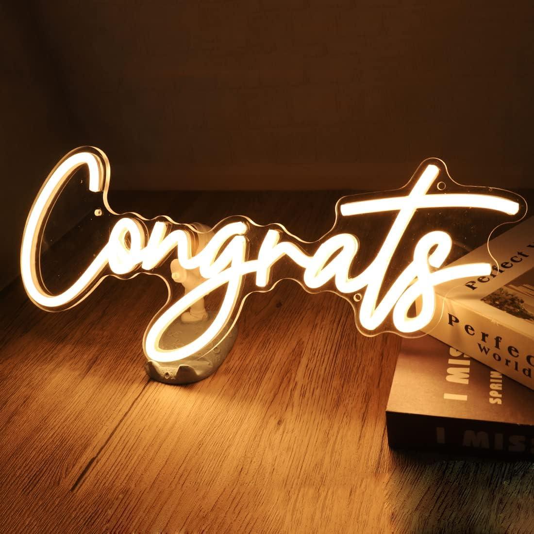 Señal de Neón Britrio Felicitaciones 45x17cm LED USB