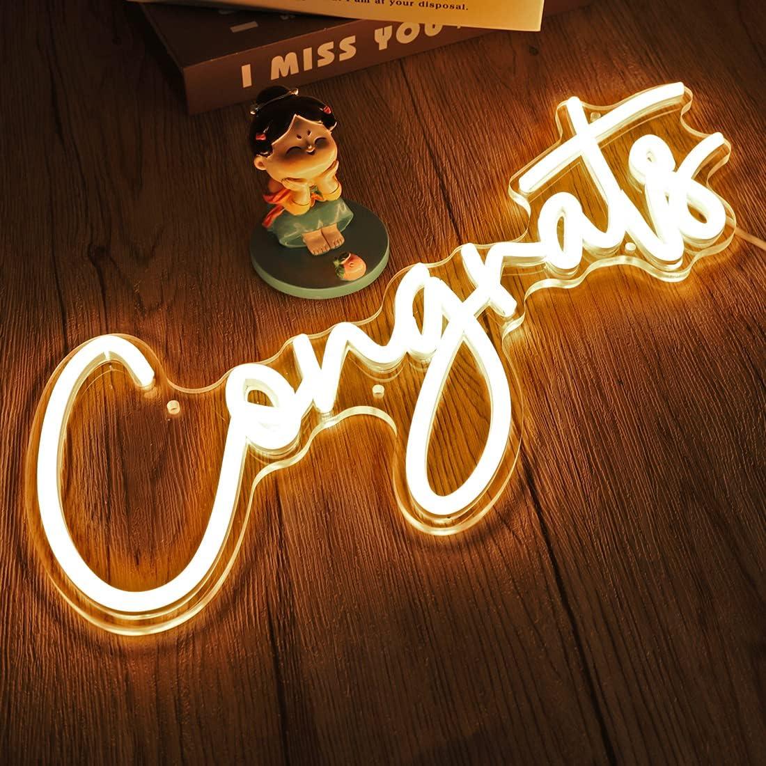 Señal de Neón Britrio Felicitaciones 45x17cm LED USB