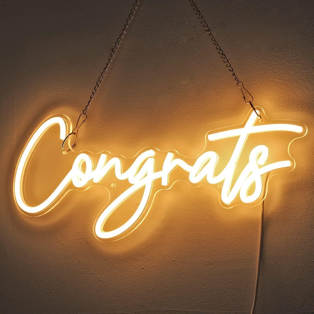 Señal de Neón Britrio Felicitaciones 45x17cm LED USB