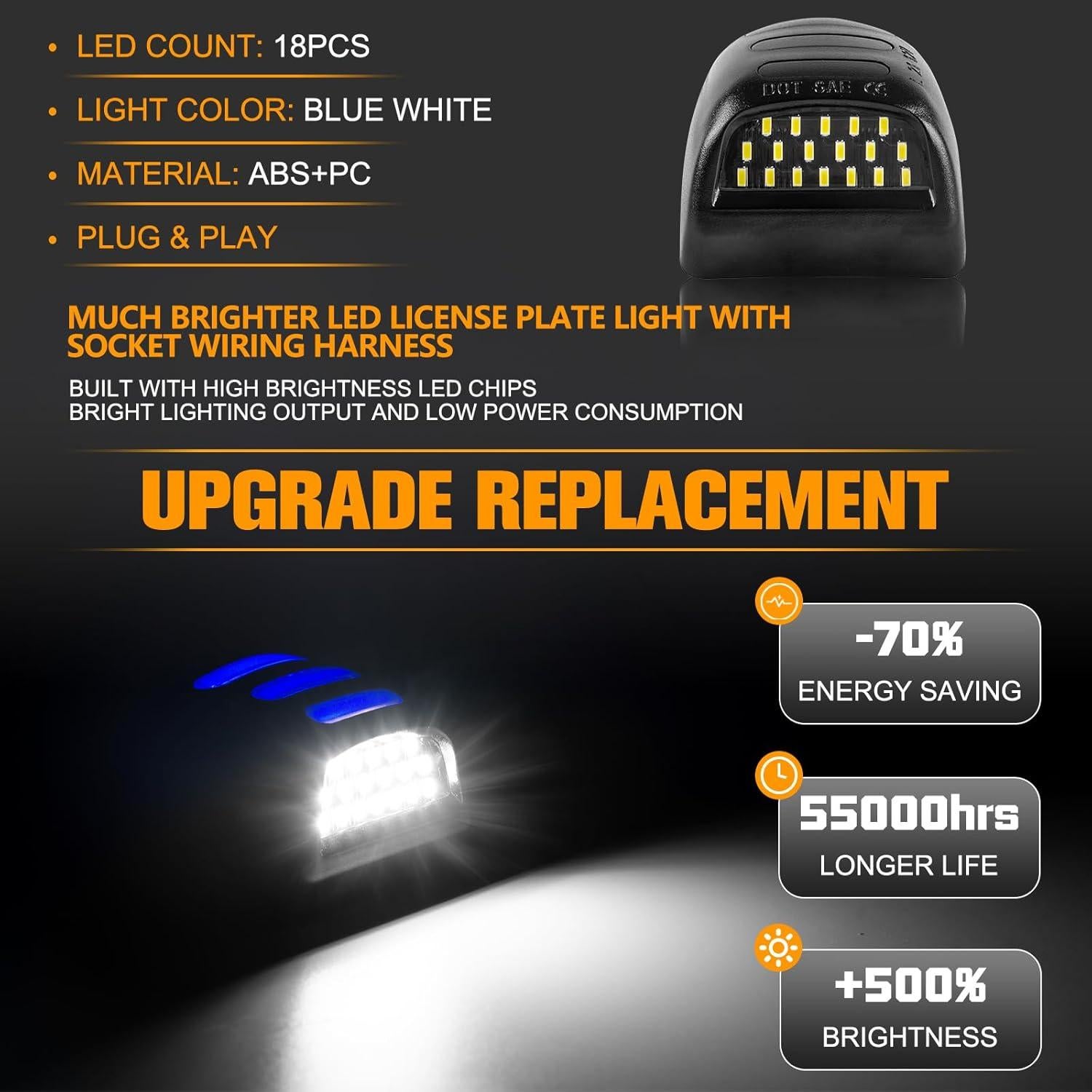 Luces de Placa de Licencia LED Gempro Azul para Chevy y GMC