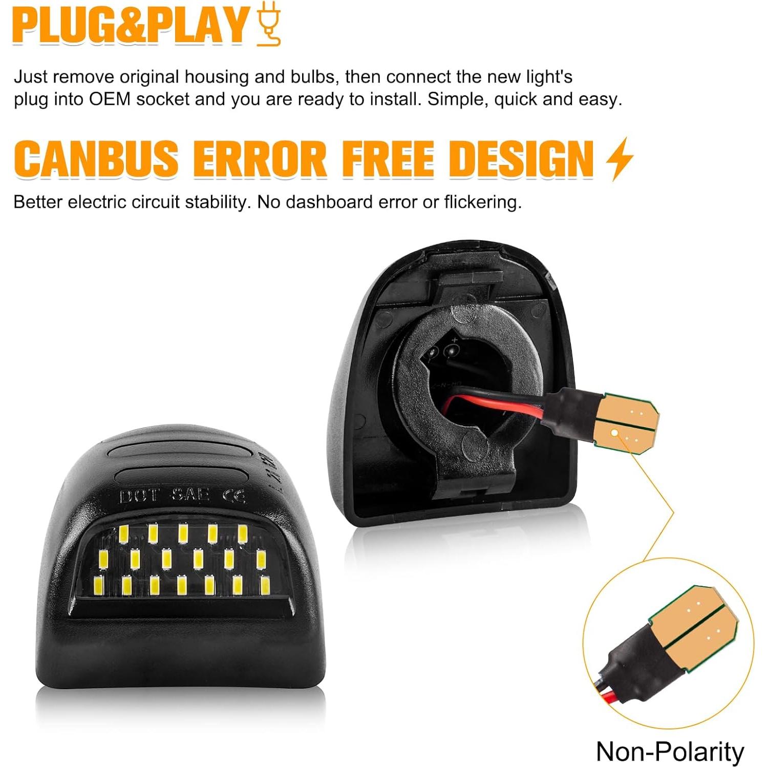 Luces de Placa de Licencia LED Gempro Azul para Chevy y GMC