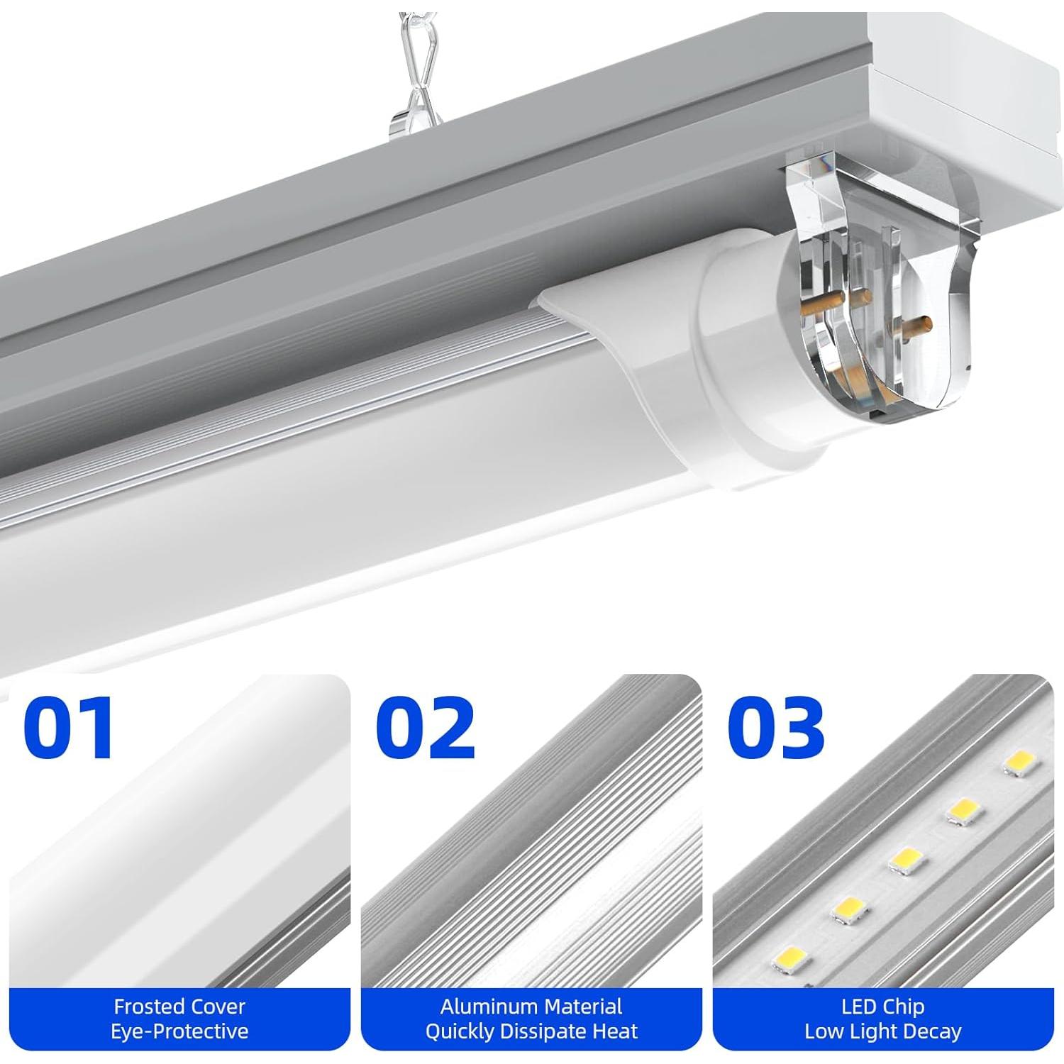 Barrina T8 LED 4 Pies 24W 3200LM Luz 6000K Bypass Balasto 8 Pzs