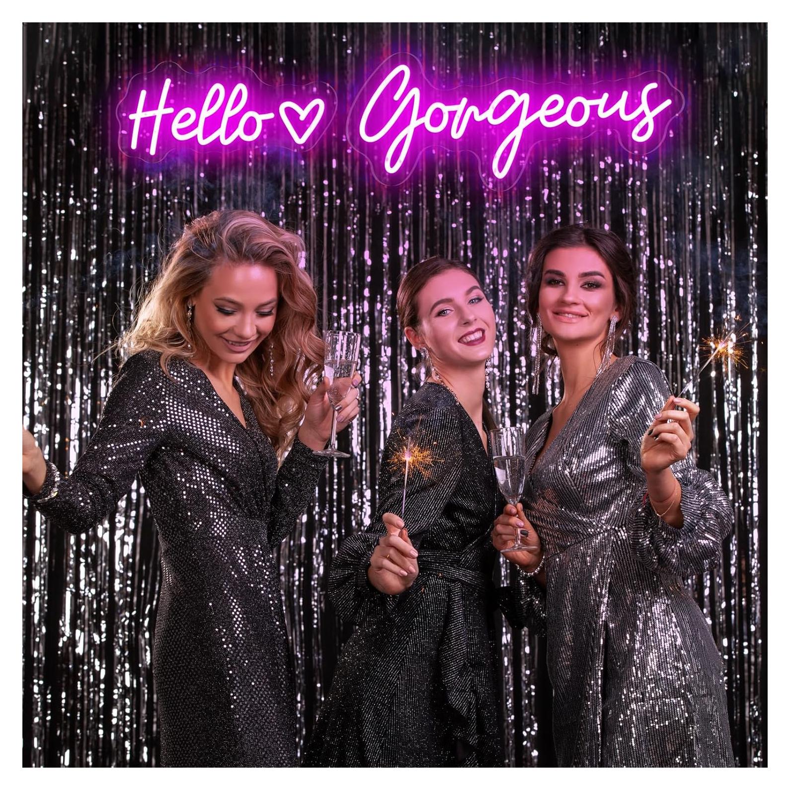 Letrero Neón LED Hola Preciosa Trescreyo 66 cm Rosa Regulable