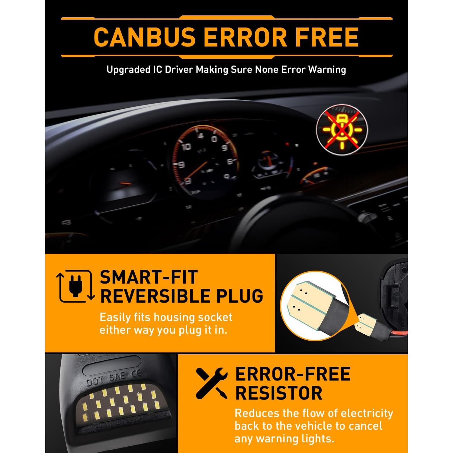 Luces de Placa LED Rojo Neon LESAUCE para Chevy GMC 2PCS