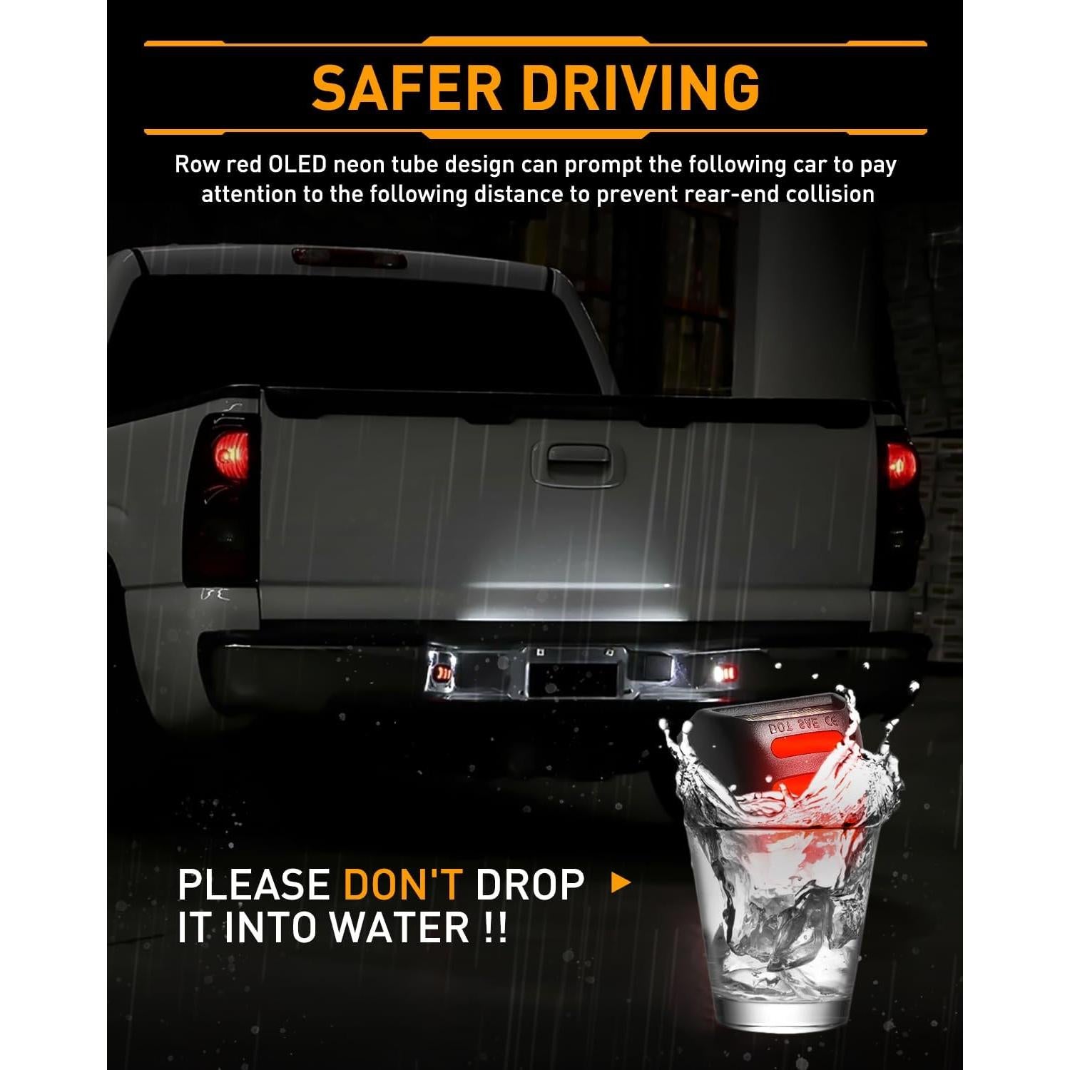 Luces de Placa LED Rojo Neon LESAUCE para Chevy GMC 2PCS