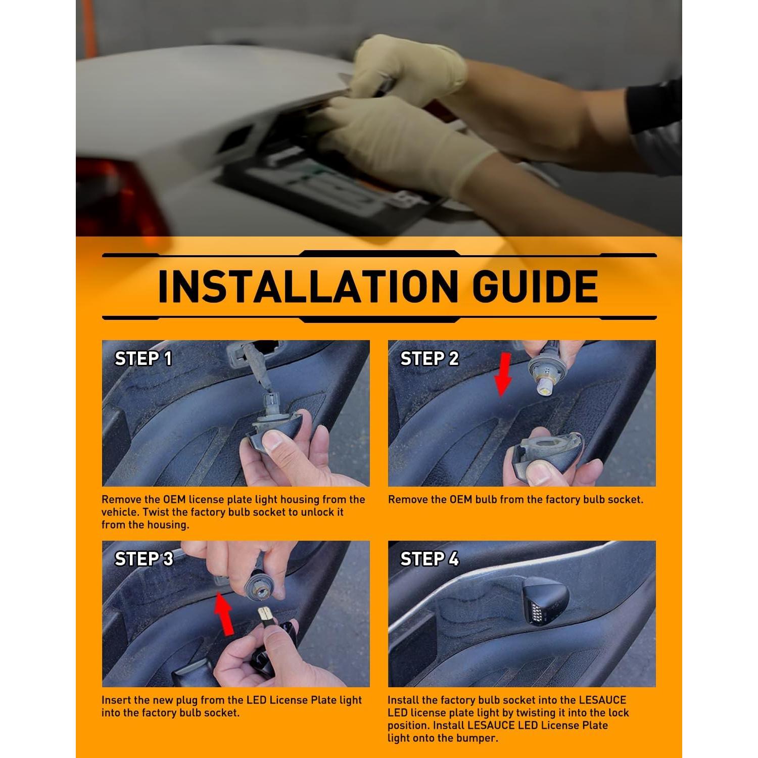 Luces de Placa LED Rojo Neon LESAUCE para Chevy GMC 2PCS