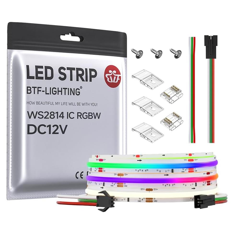 Tira LED FCOB BTF-LIGHTING 2.99m RGBW DC12V Alta Densidad