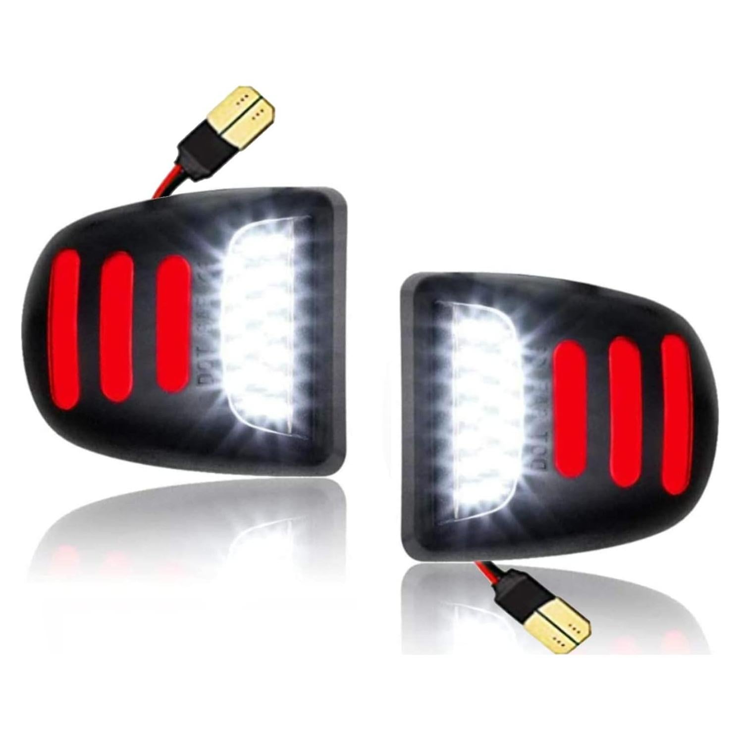 Luces de Placa de Licencia LED Mejorvista Rojo y Blanco - 2 Piezas