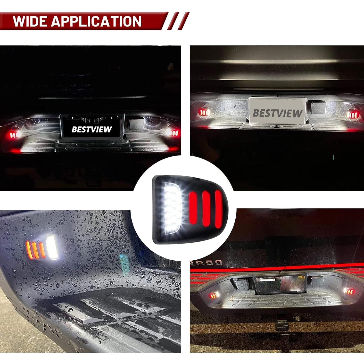 Luces de Placa de Licencia LED Mejorvista Rojo y Blanco - 2 Piezas