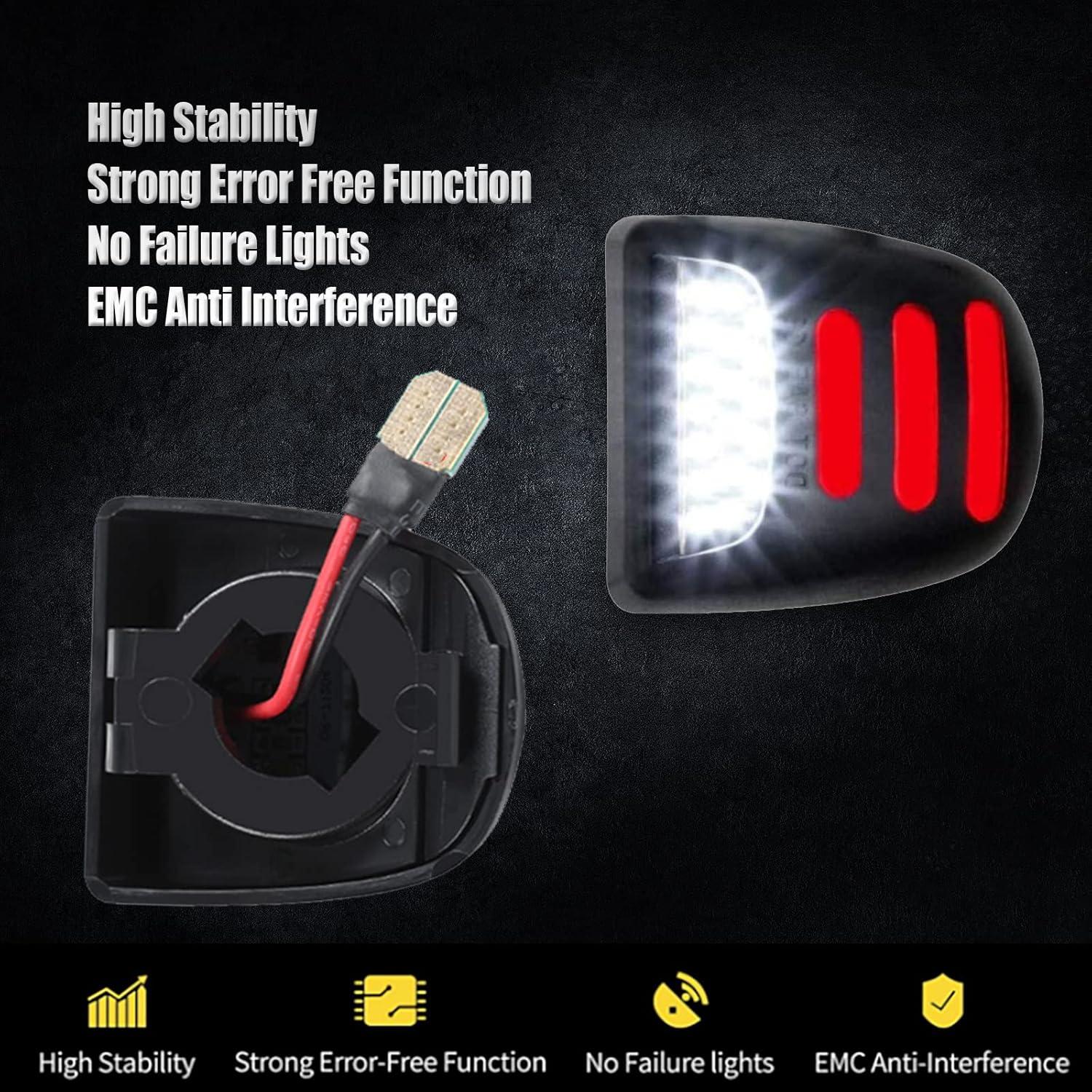 Luces de Placa de Licencia LED Mejorvista Rojo y Blanco - 2 Piezas