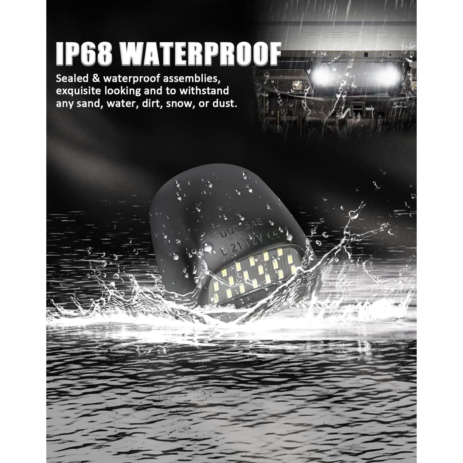 Luces de Placa de Licencia LED Mejorvista Rojo y Blanco - 2 Piezas