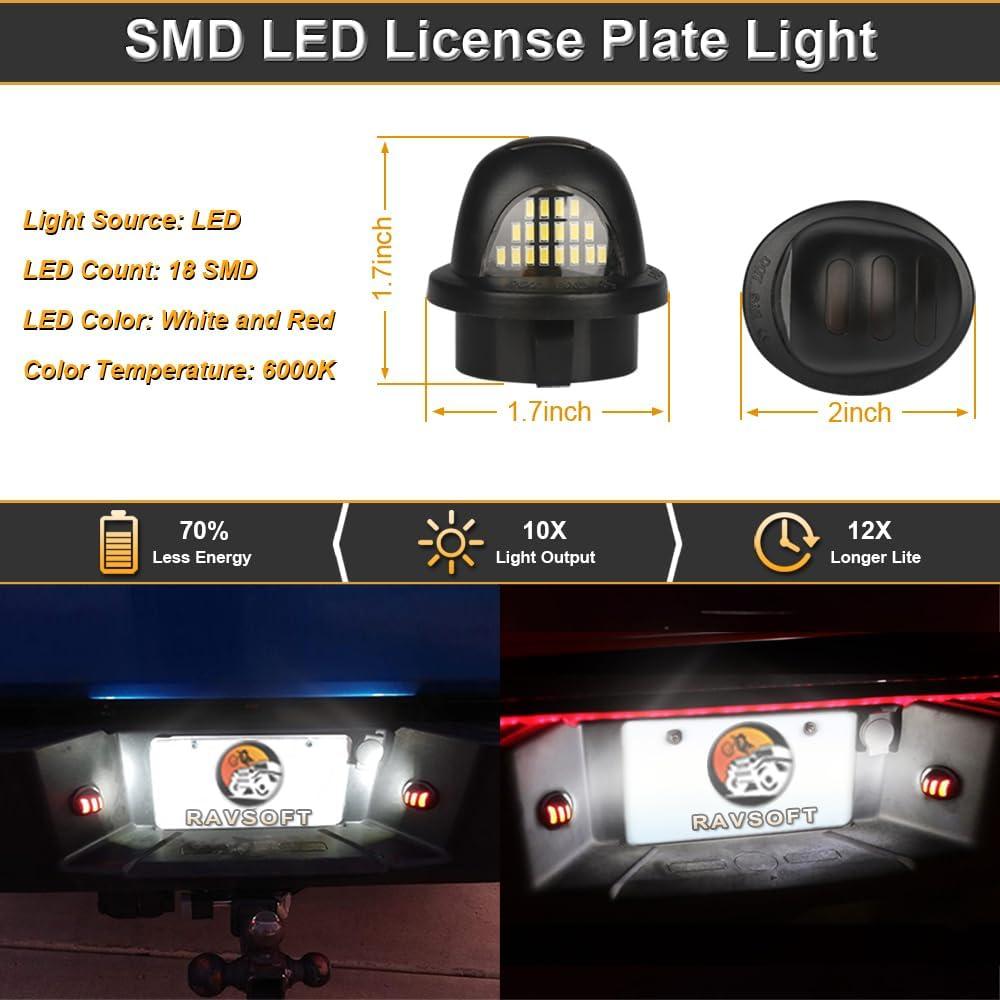 Luz de Placa de Matrícula LED RAVSOFT RS156 6000K Blanca - Paquete de 2