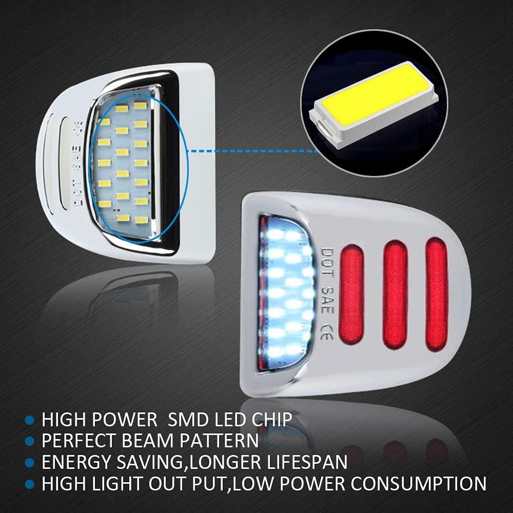 Luz de Placa de Licencia LED Mejorvista Cromo para Chevy y GMC