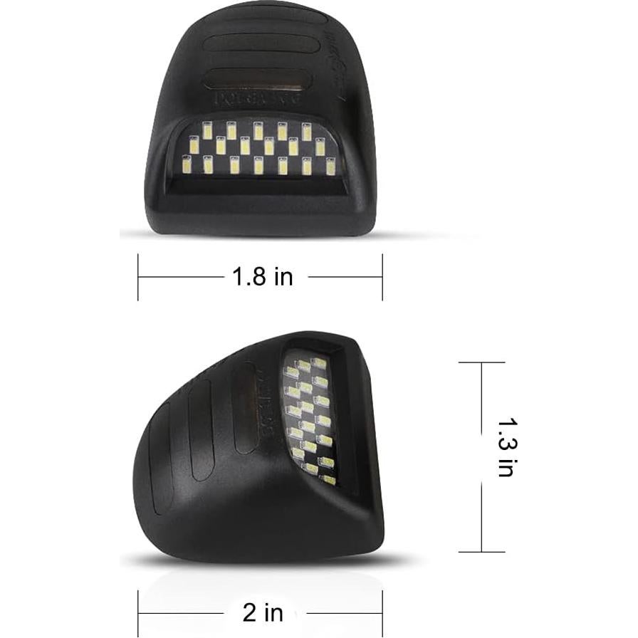 2 Luces de Placa de Licencia LED Rojas Luz de Charco 3W