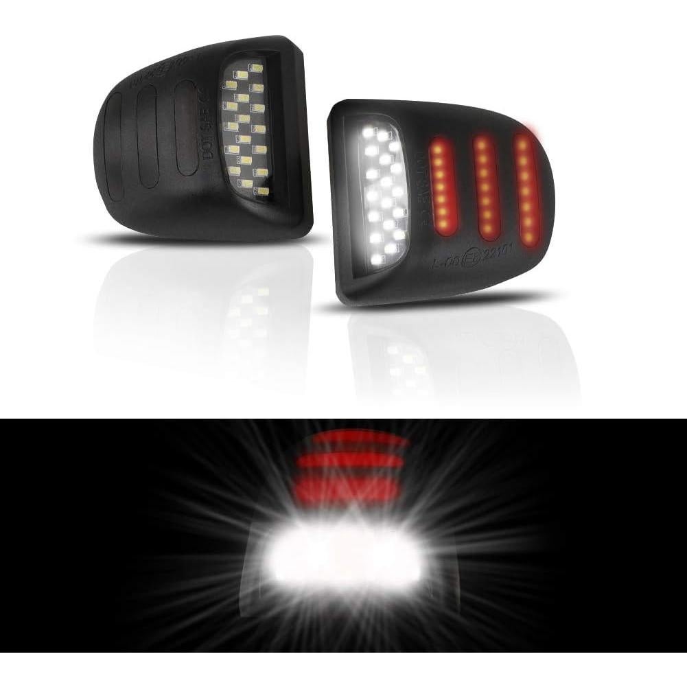 2 Luces de Placa de Licencia LED Rojas Luz de Charco 3W