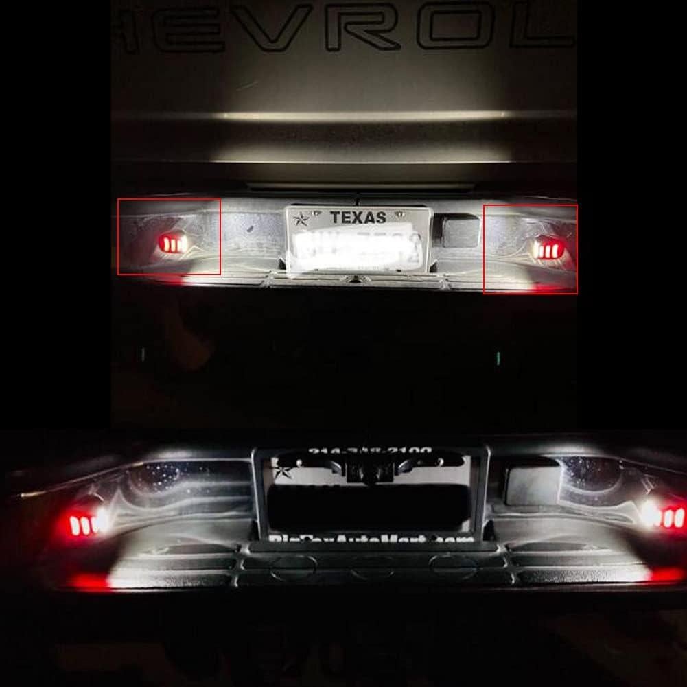 2 Luces de Placa de Licencia LED Rojas Luz de Charco 3W