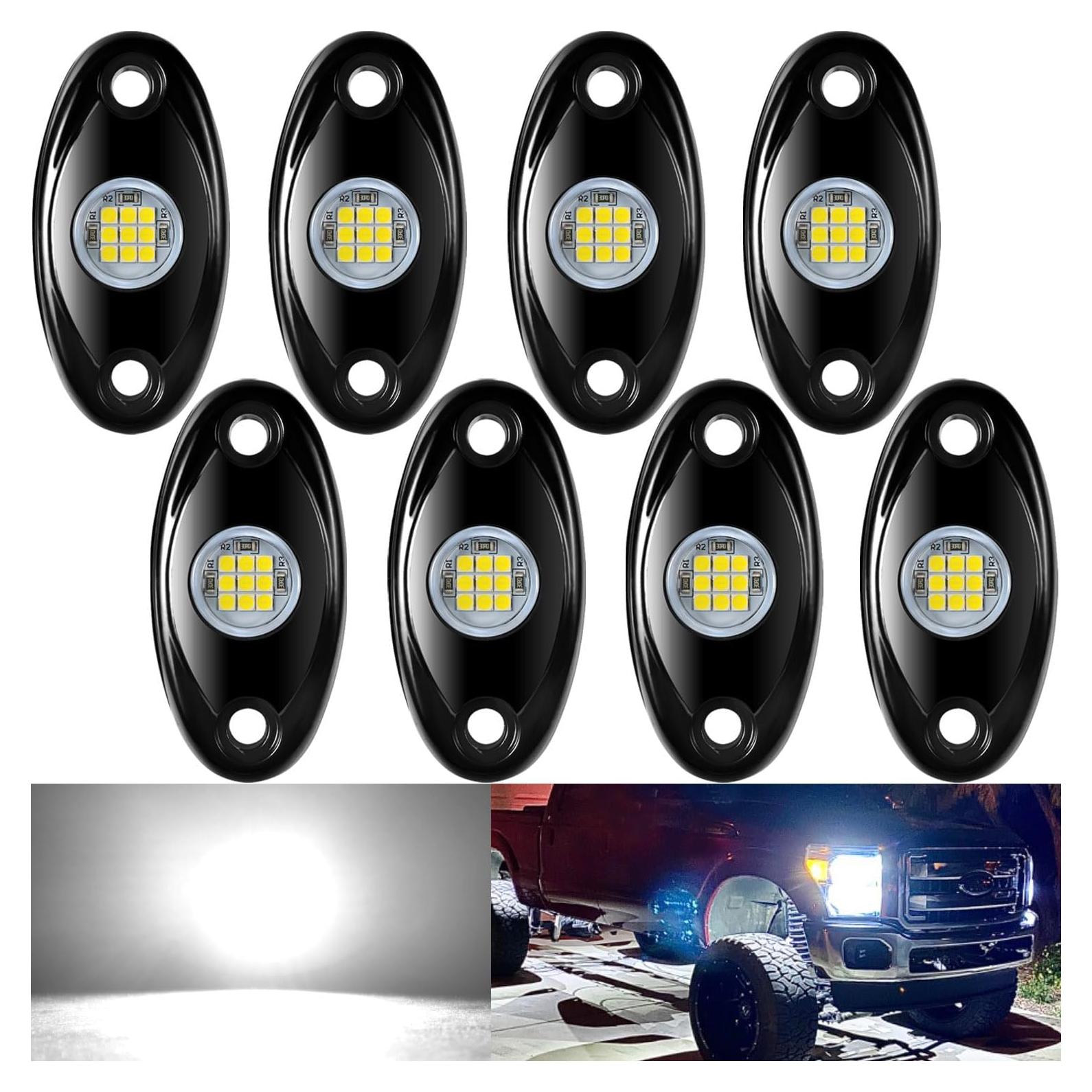 Kit de Luces LED Rock 8 Pods Amak Impermeables Blancas