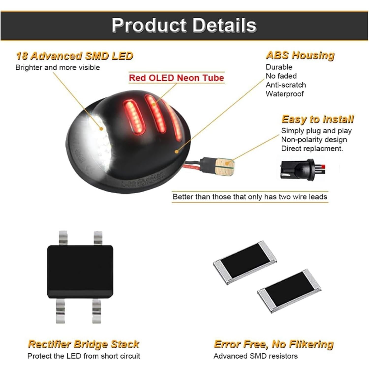 Luz de Placa de Matrícula LED PerfecTech A1-FBA-Ford, 3W