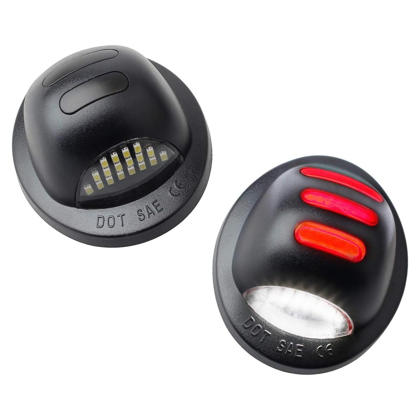 Luces de Placa de Licencia LED RUXIFEY 6500K Rojo OLED - Paquete de 2