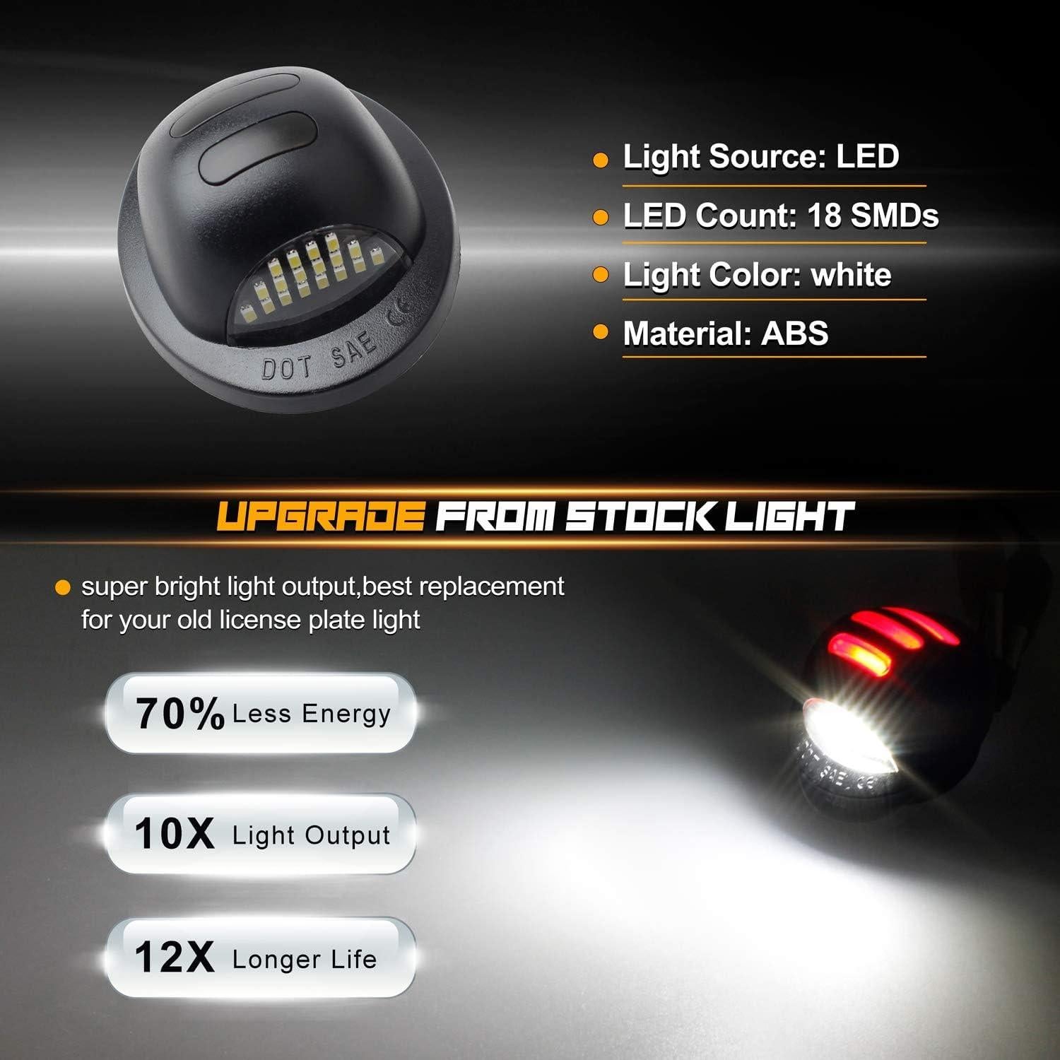 Luces de Placa de Licencia LED RUXIFEY 6500K Rojo OLED - Paquete de 2