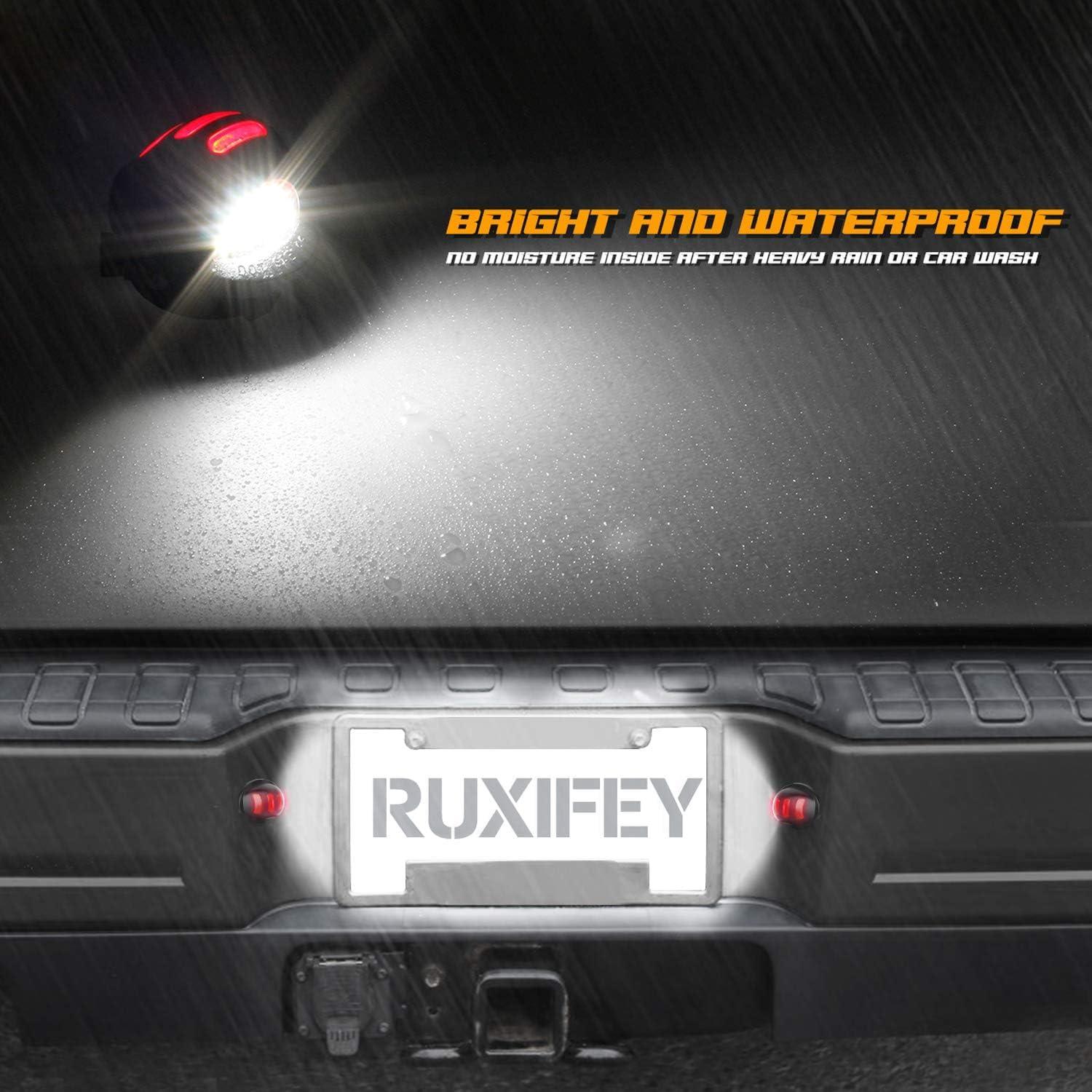 Luces de Placa de Licencia LED RUXIFEY 6500K Rojo OLED - Paquete de 2