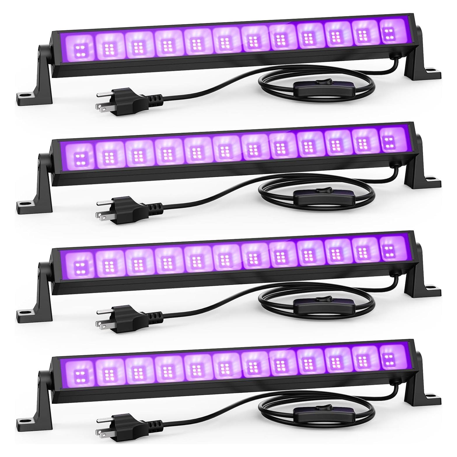 Barra de Luz Negra 40W Atfoyer 4PCS, Ilumina 44.9 m²