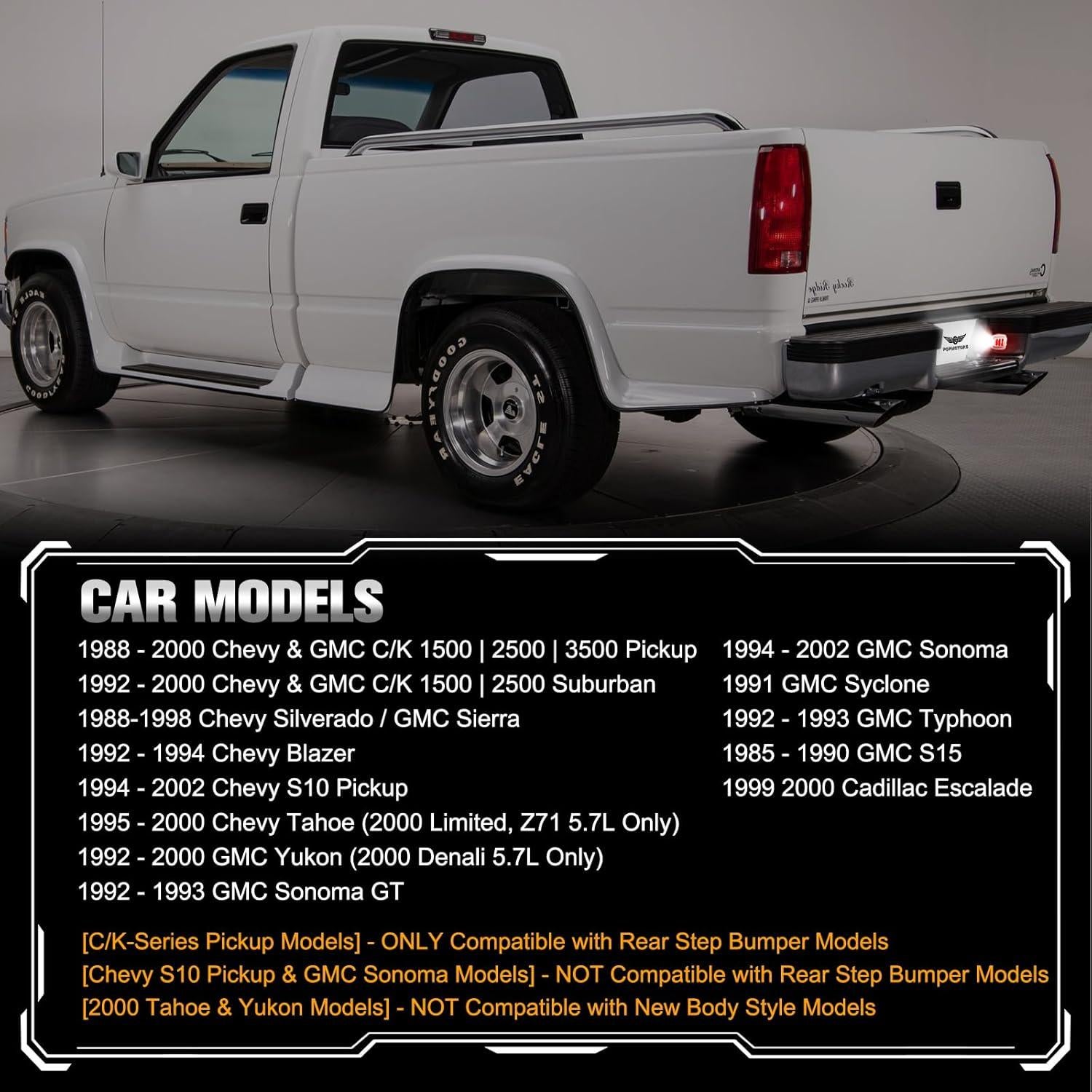 Luz de Placa LED POPMOTORZ para Chevy GMC 1988-2000