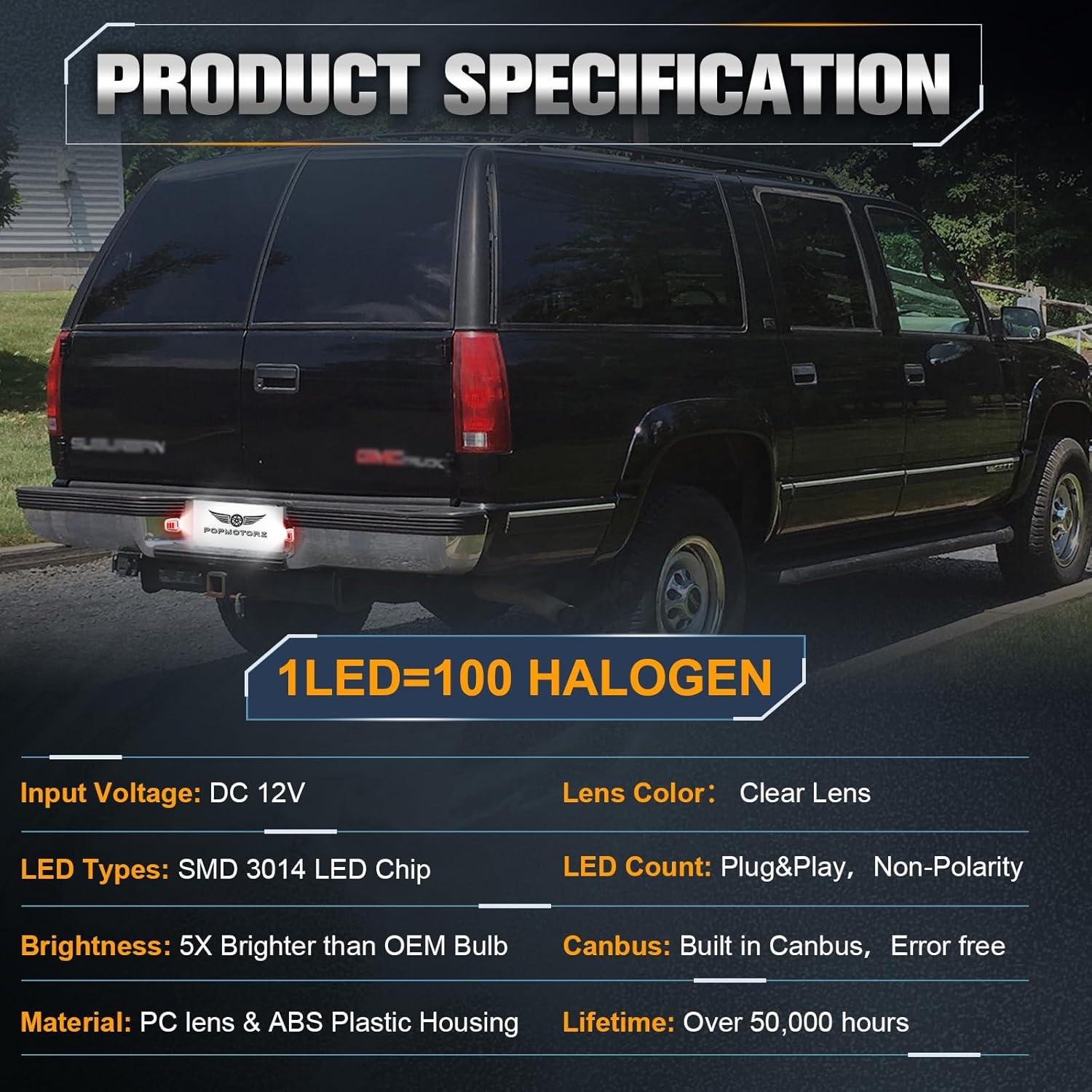 Luz de Placa LED POPMOTORZ para Chevy GMC 1988-2000