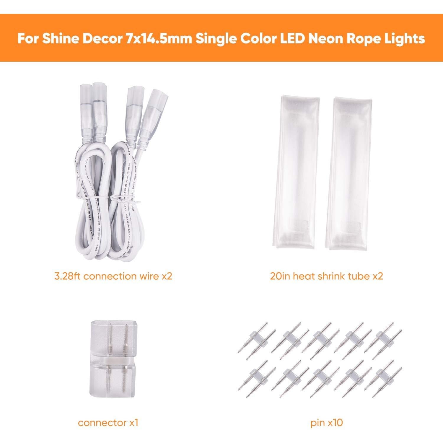 Conector Shine Decor para Luz de Neón LED 7x14.5mm y 8x16mm