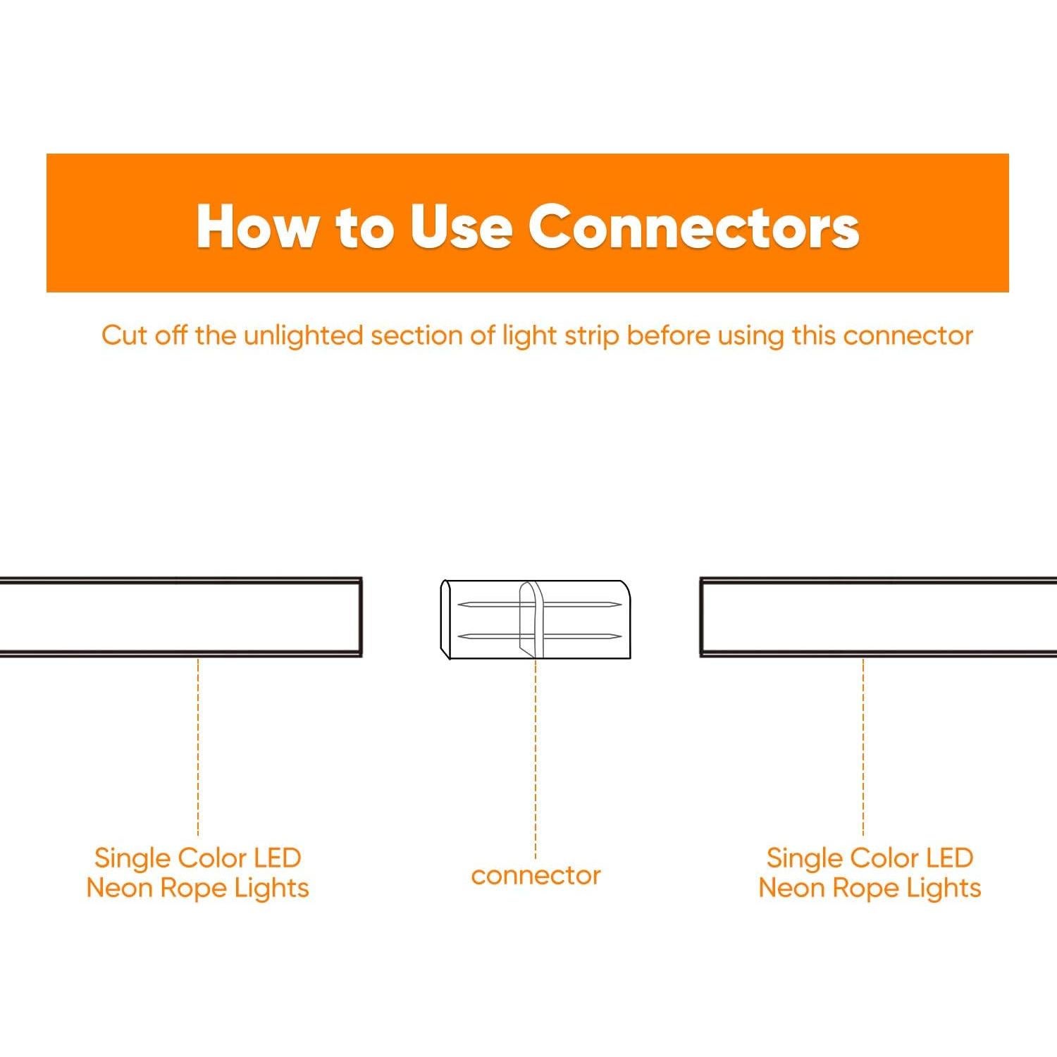Conector Shine Decor para Luz de Neón LED 7x14.5mm y 8x16mm