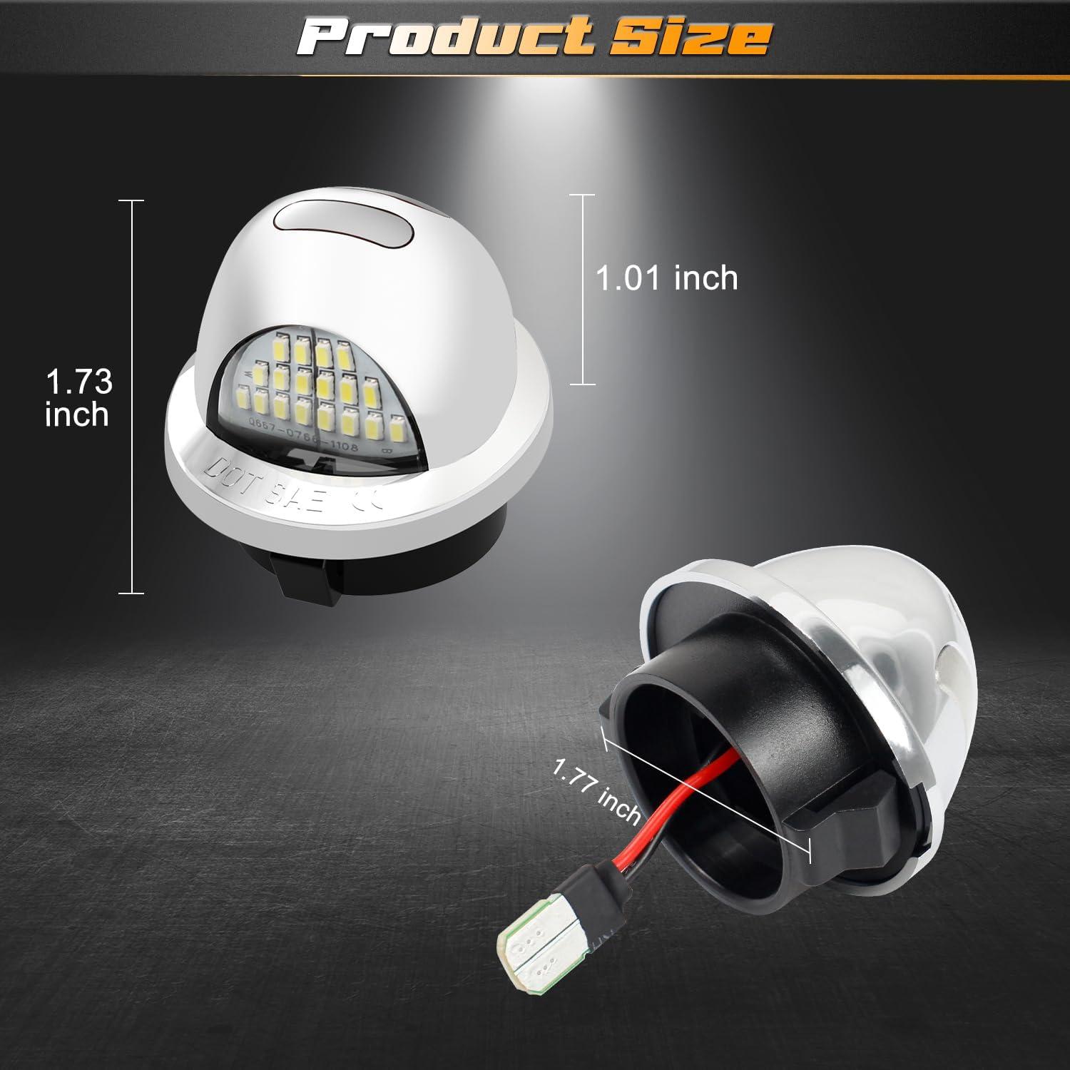 Luz de Placa LED HERCOO Cromada con Tubo Neón Rojo para Ford