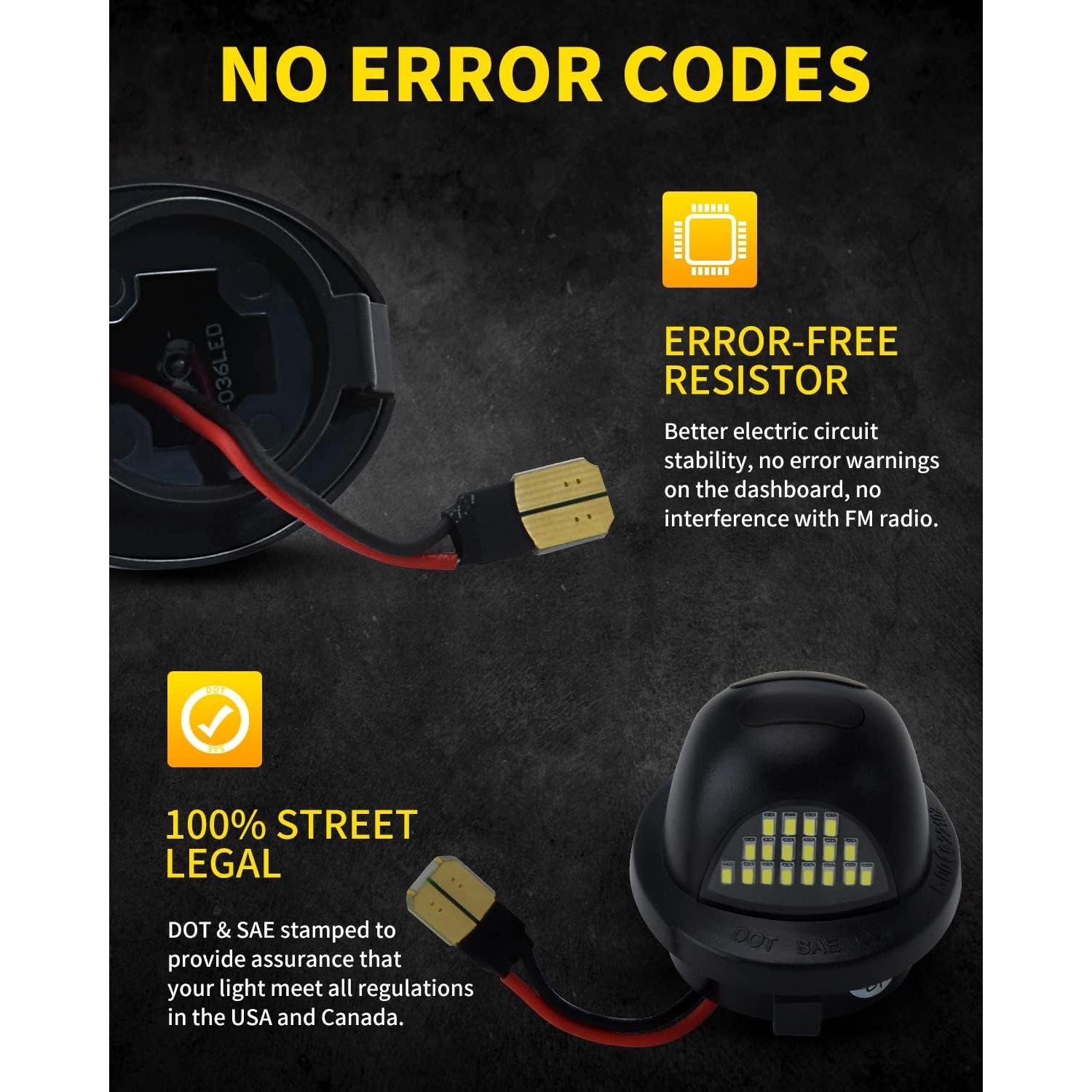 Luces de Placa de Licencia LED Asgohme con Tubo Neón Rojo