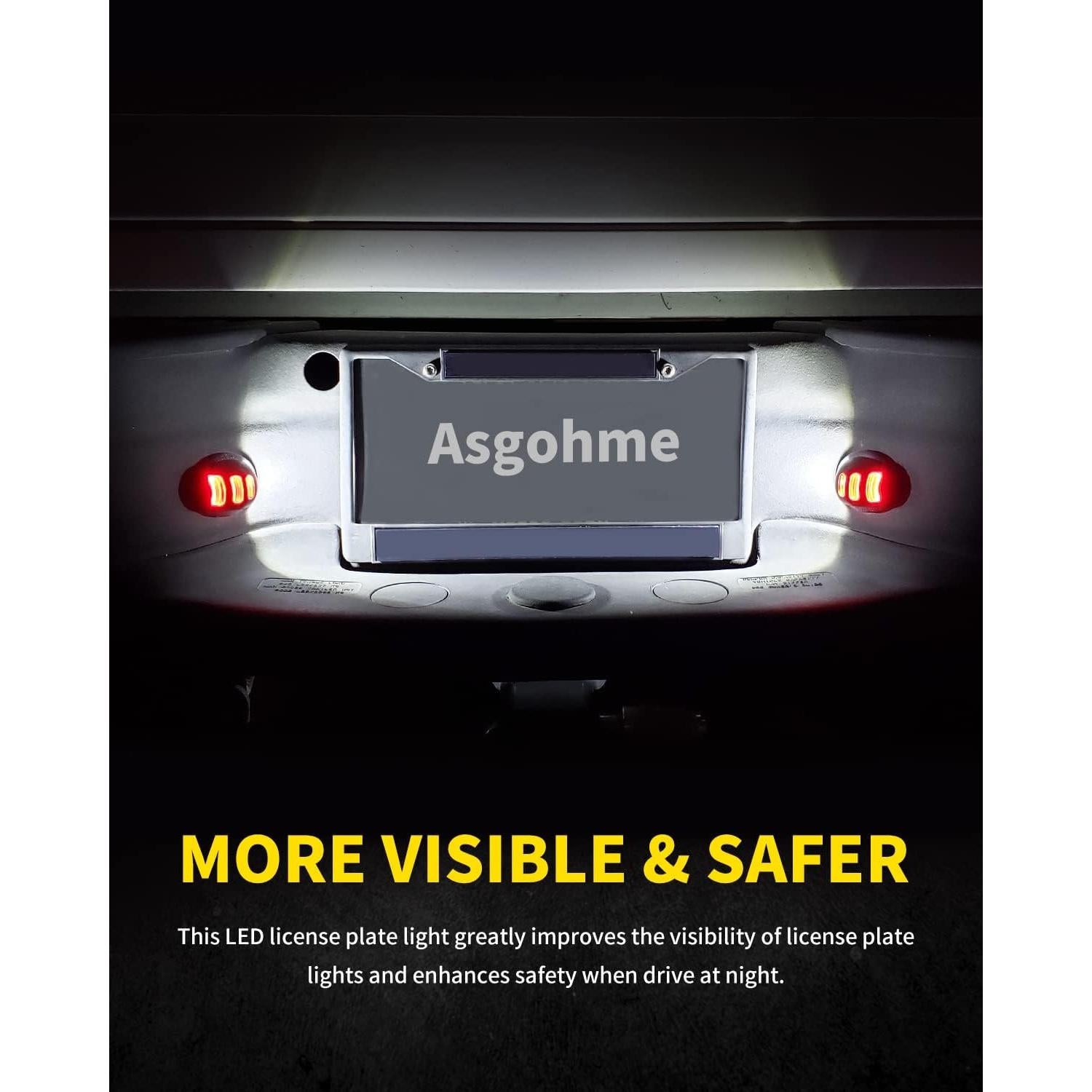 Luces de Placa de Licencia LED Asgohme con Tubo Neón Rojo