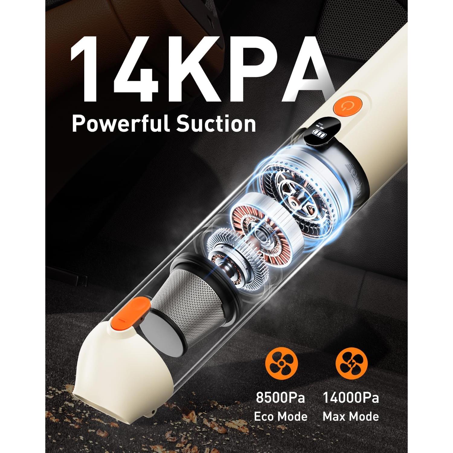 Aspiradora de Coche OXILAM VC030 4 en 1 14000PA Portátil