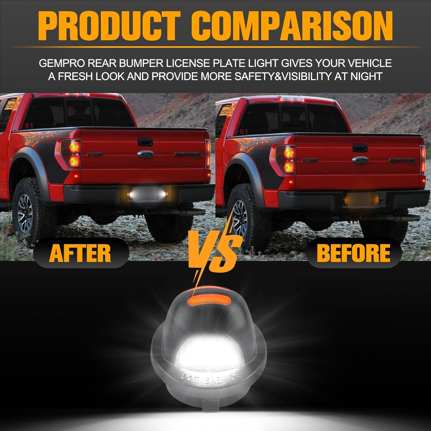 Luces de Placa de Licencia LED Gempro Ámbar para Ford