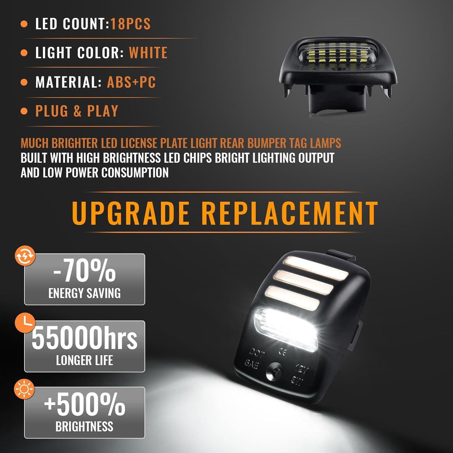 Luz de Placa de Licencia LED Gempro Tubo Neón Blanco Toyota