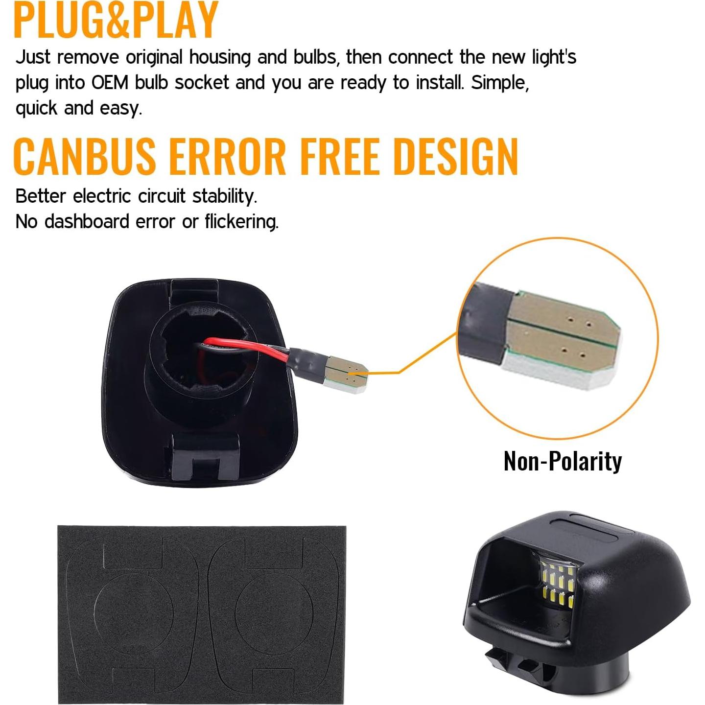 Luces de Placa de Licencia LED Gempro Ámbar para Nissan y Suzuki