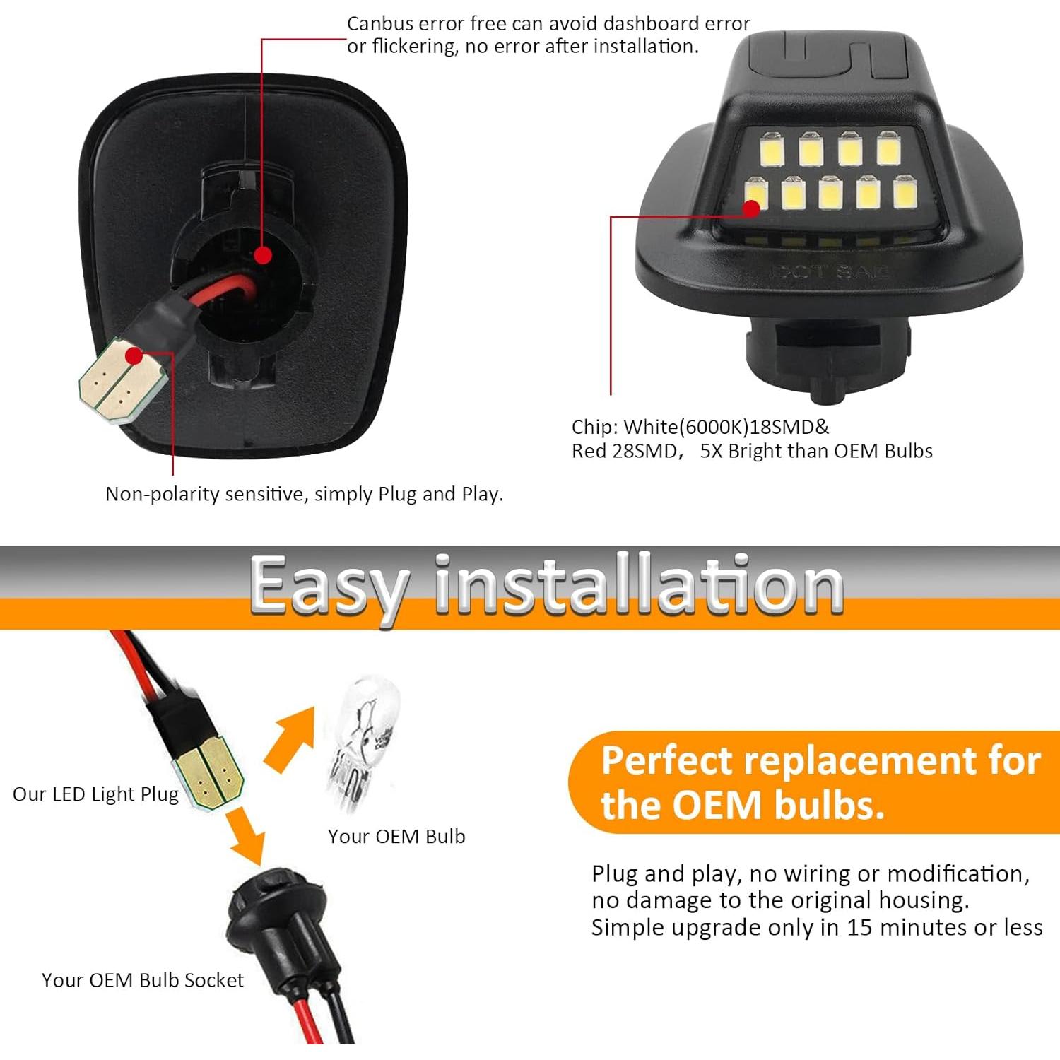 Luces de Matrícula LED Bestview para Chevy GMC 1988-1999