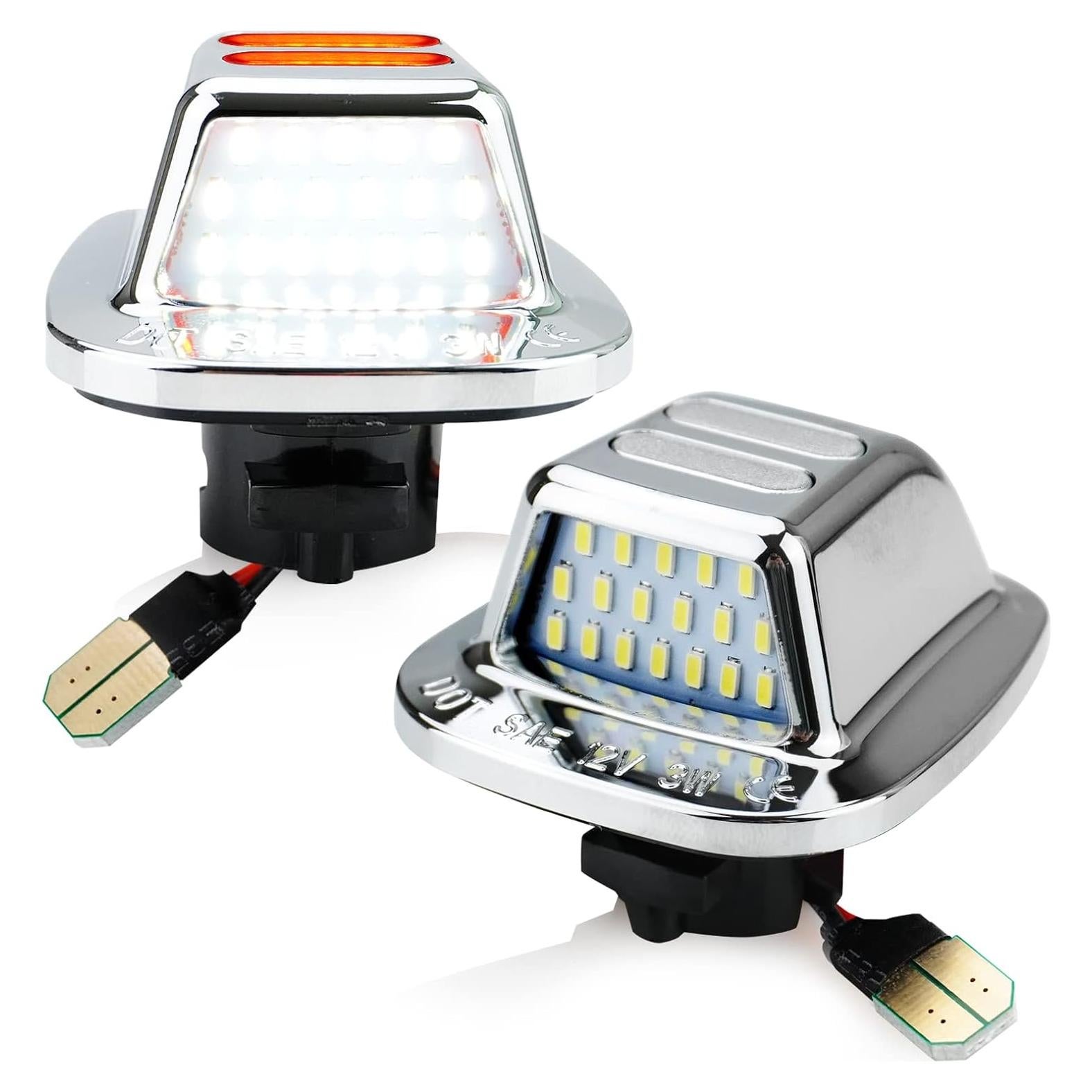 Luz de Placa de Licencia LED D-Lumina Cromada Rojo para Chevy GMC