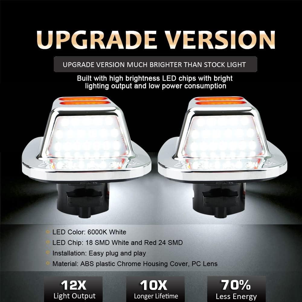 Luz de Placa de Licencia LED D-Lumina Cromada Rojo para Chevy GMC