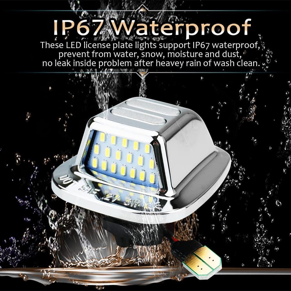 Luz de Placa de Licencia LED D-Lumina Cromada Rojo para Chevy GMC