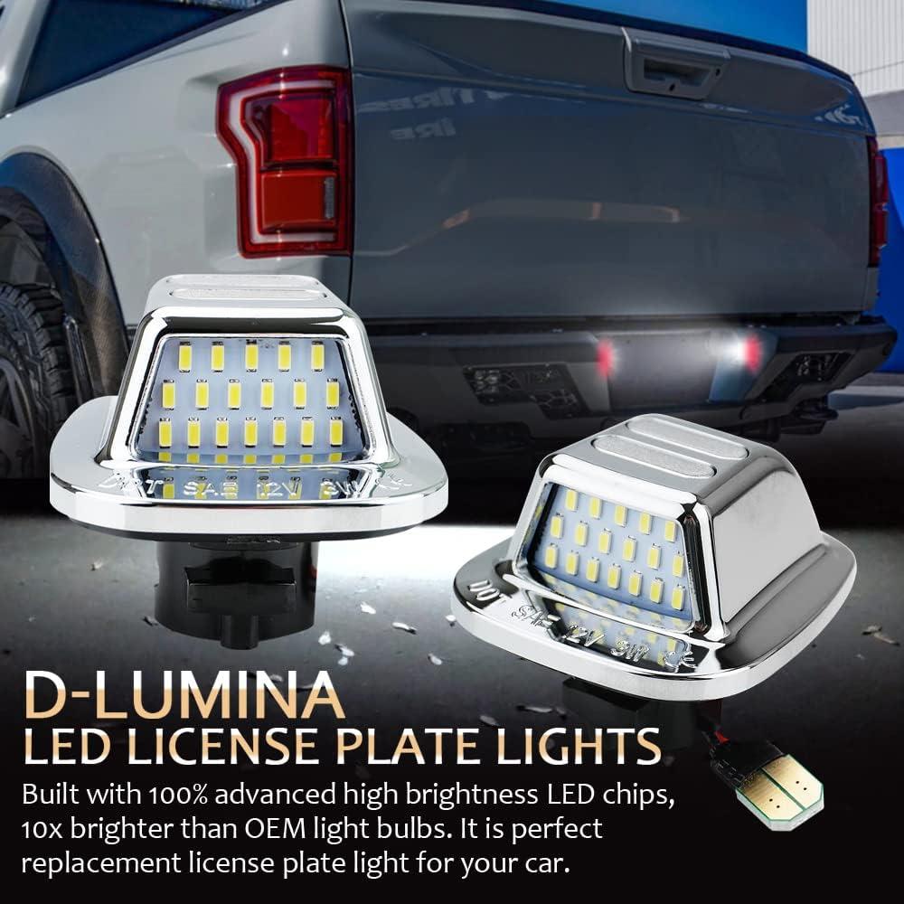 Luz de Placa de Licencia LED D-Lumina Cromada Rojo para Chevy GMC