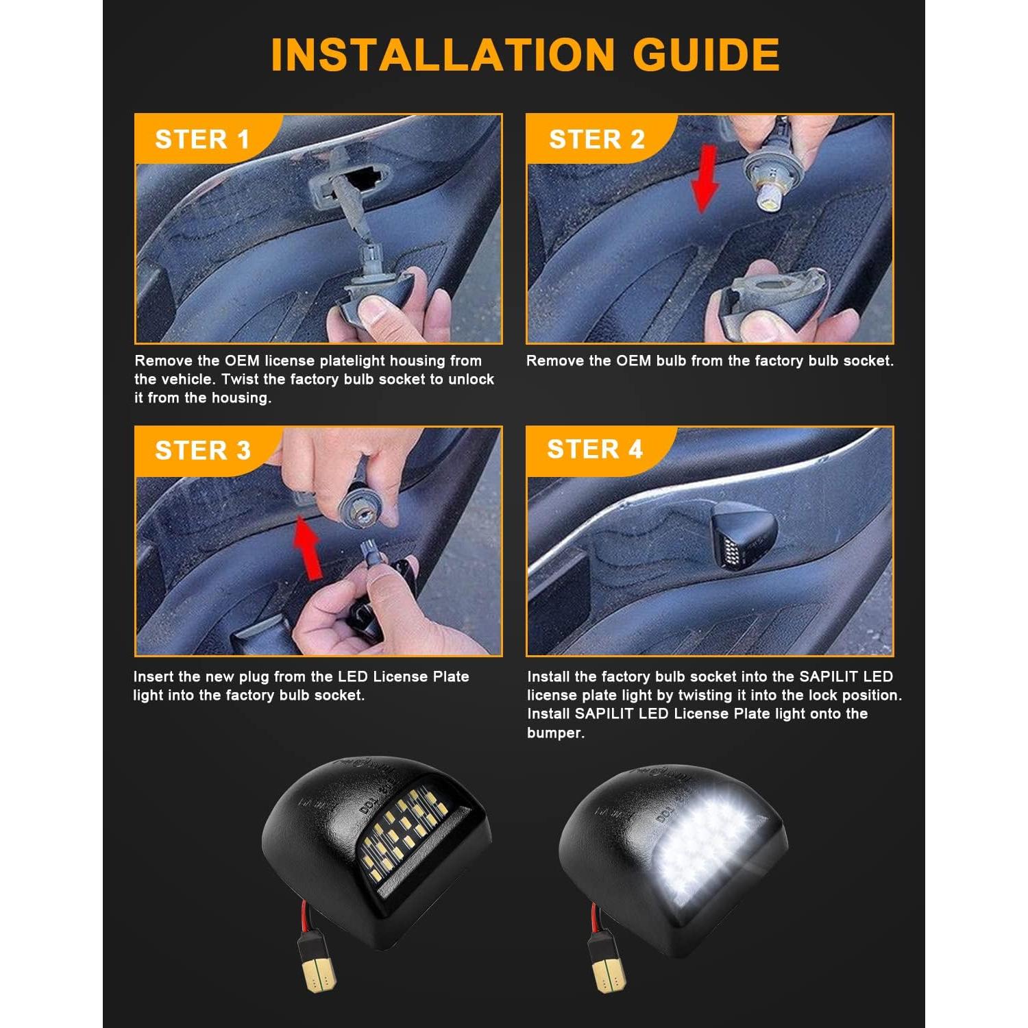 Luz de Placa LED Rojo SAPILIT para Chevy/GMC 2PCS