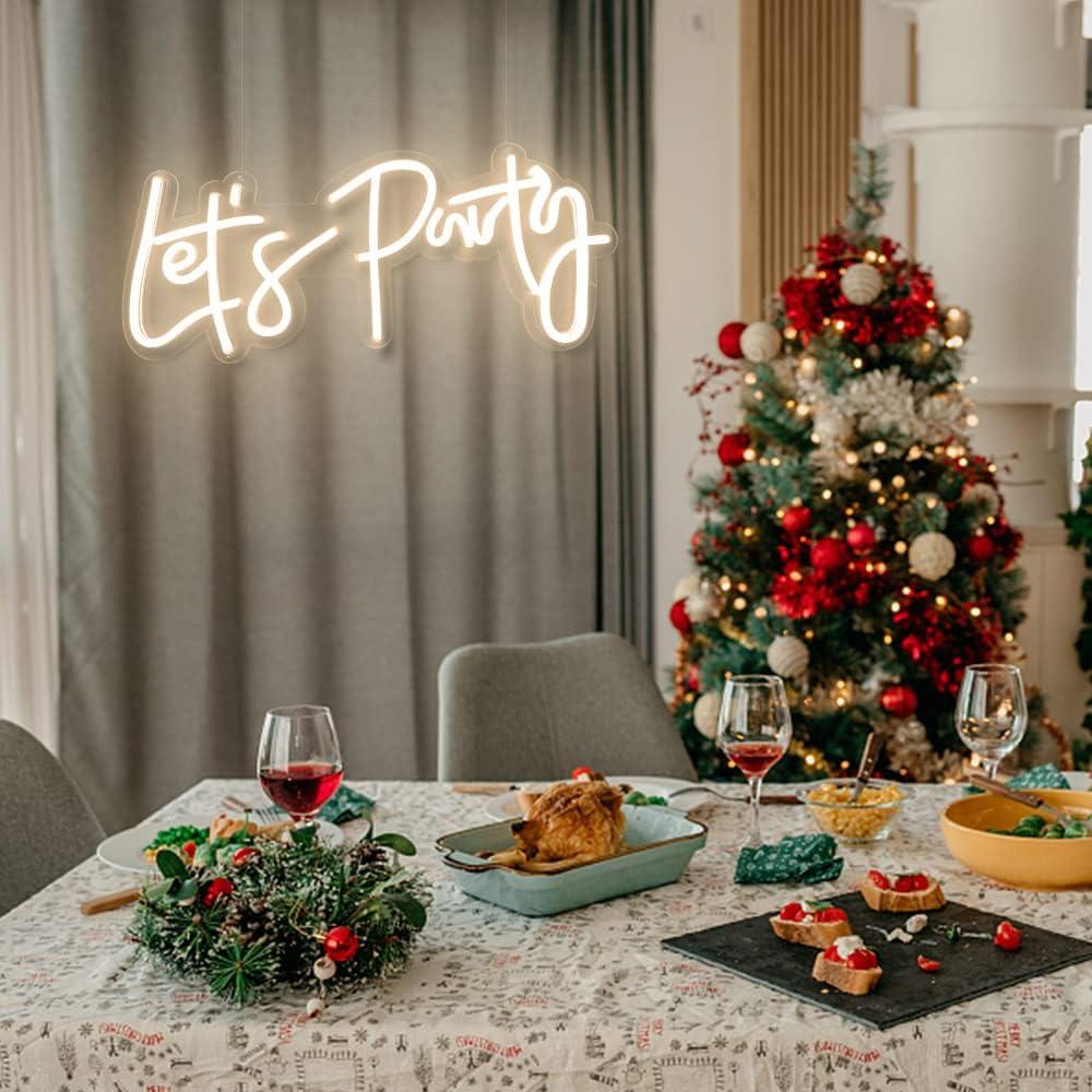 Letrero Neón Vamos a Fiestar Jinxin 58.4x25.4cm LED Regulable