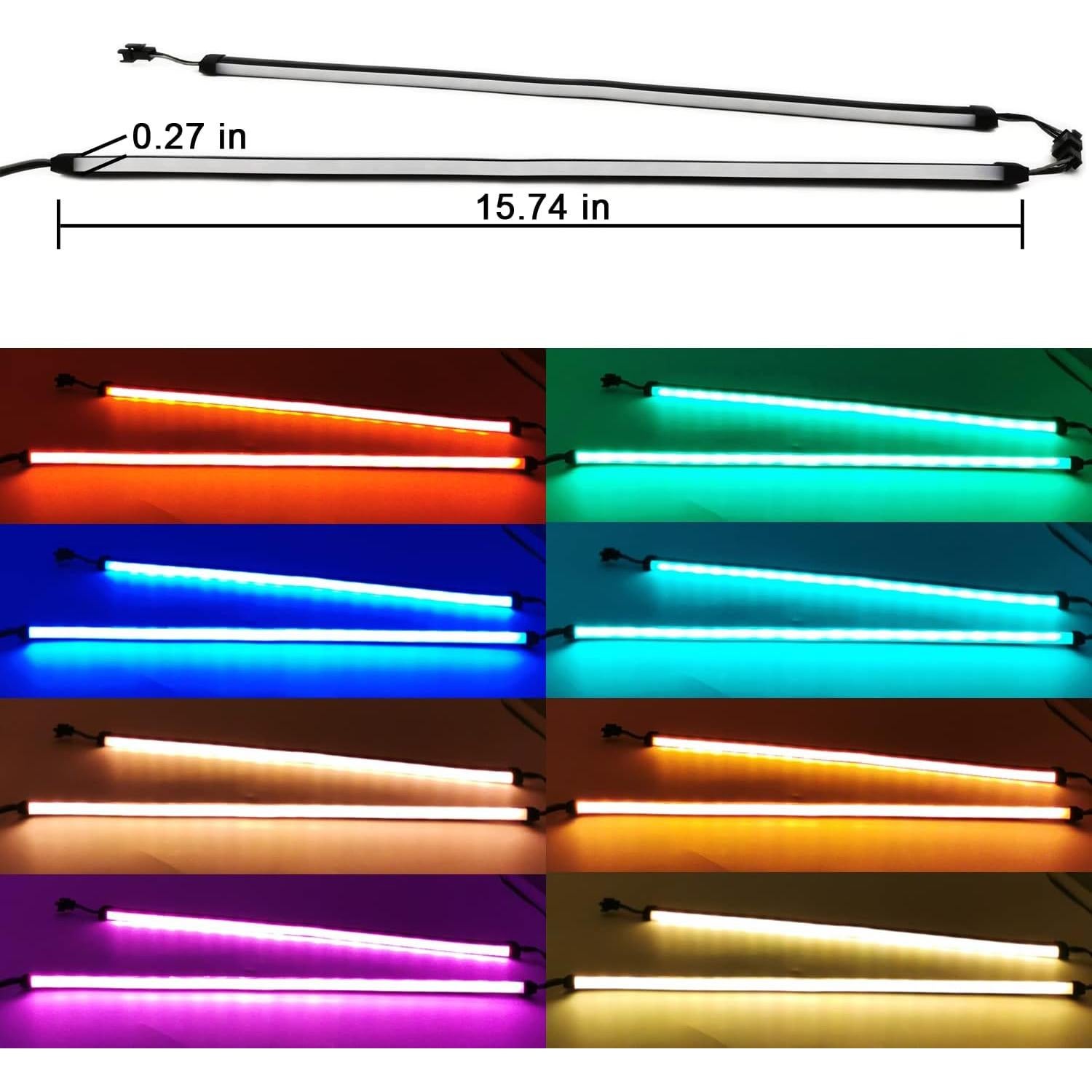 Tira LED RGB Neon Airgoo 40cm con Soportes Magnéticos