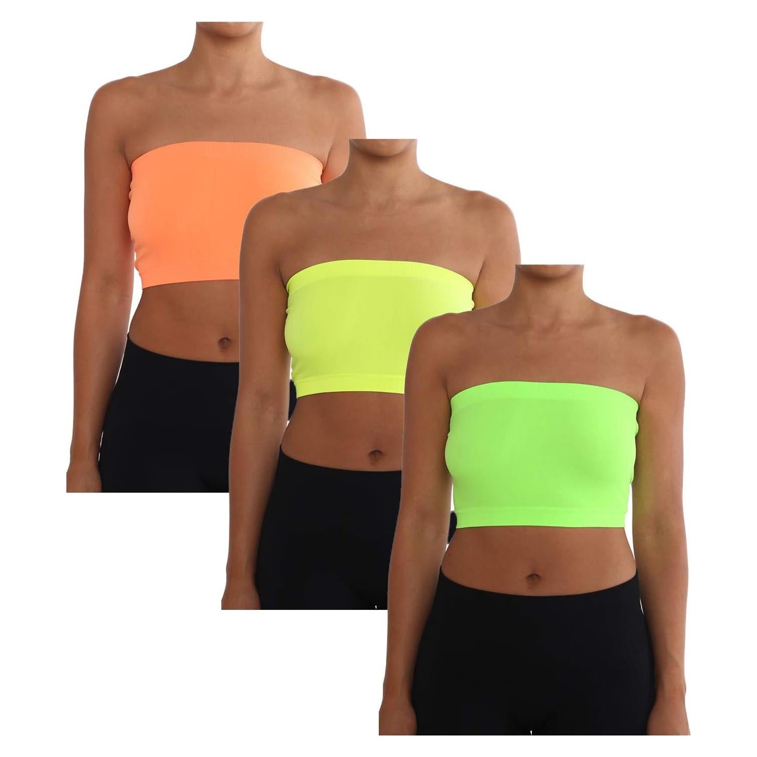 Top Tubo Bandeau Sin Tirantes AEKO Talla Única Paquete de 3